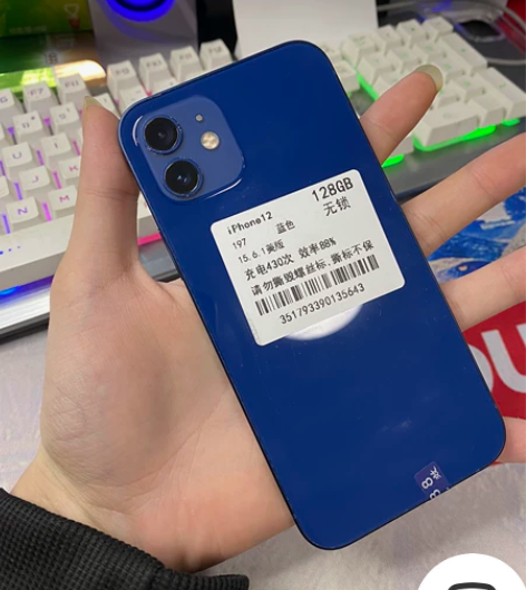 苹果12蓝色128G美版无锁机5G 美版无...