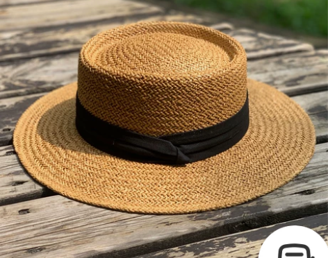 网红夏天出游度假沙滩帽女复古英伦遮阳草帽海...