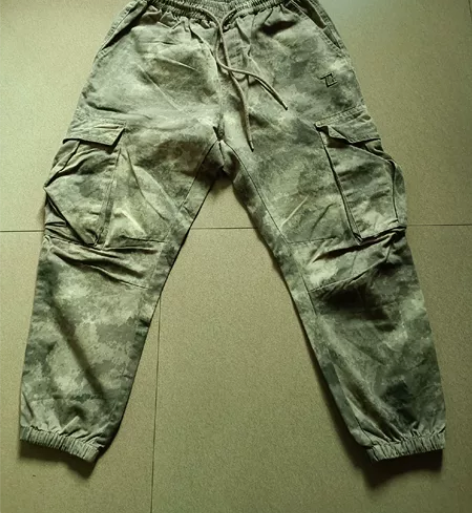 迷彩工装裤男束脚潮牌胖子加肥加大码日系多口...