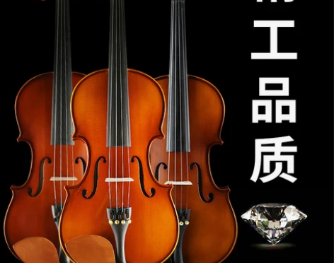 浩成进口实木手工小提琴儿童成人初学者专业级...