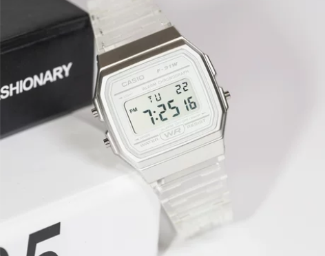 casio卡西欧复古防水手表男女透明果冻学...