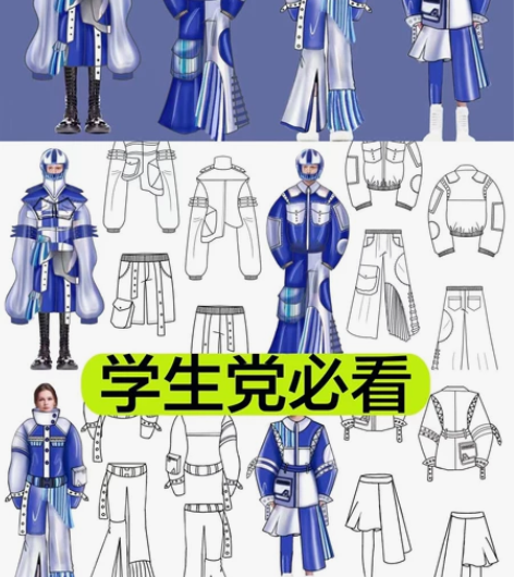 接服装草图线稿款式图 正反面 效果图 图片...