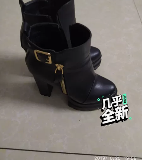 专柜正品黑色高跟短棉靴，37码的，原价23...