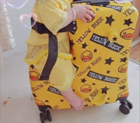网红小黄鸭可坐可骑行行李箱拉杆箱骑行儿童拉...