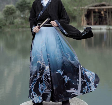 如梦霓裳原创若耶情侣汉服交领襦裙大袖魏晋风...