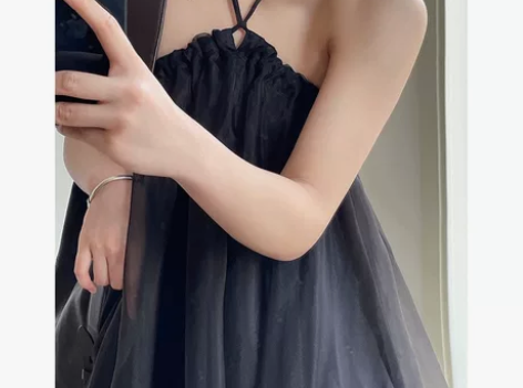 夏季新款韩版ins可两穿设计网纱蓬蓬裙轻盈...