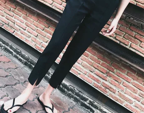韩国哈伦裤女夏薄款九分裤修身显瘦黑色小脚高...