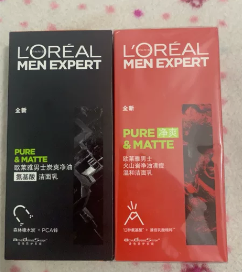 欧莱雅男士炭爽氨基酸洁面乳男士洗面奶温和控...