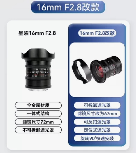 星曜16mmF2.8全画幅超广角镜头适用佳...