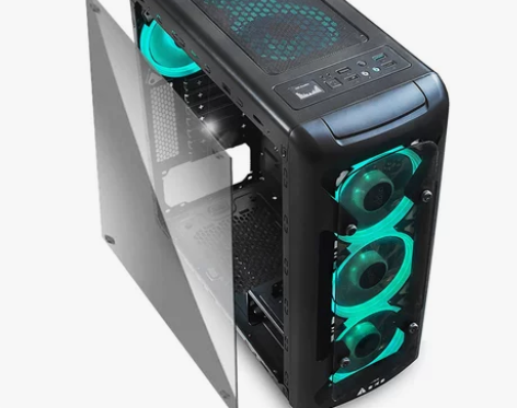 金河田启航至尚台式电脑机箱玻璃全侧透水冷游...