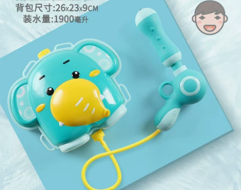 儿童水枪玩具抽拉式大容量背包喷水枪打水仗神...