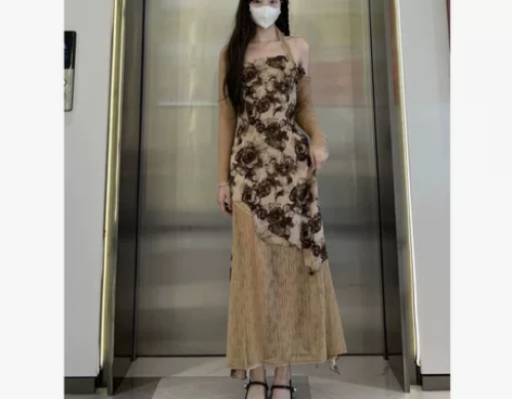 超仙碎花连衣裙女夏季2022新款法式复古温...