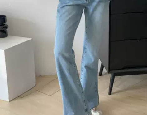 长腿天花板22秋冬kimhekim阔腿牛仔...