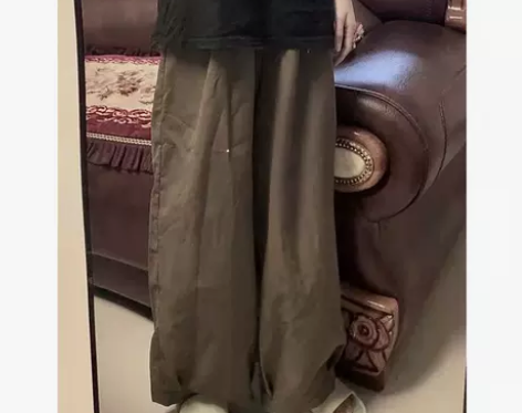 小个子春秋夏季ins高街日系复古直筒工装裤...