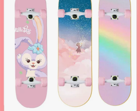 滑板初学者女生星黛露四轮滑板车美少女孩专业...