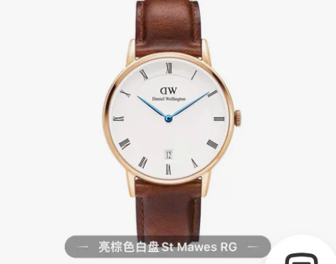 dw手表女DAPPER系列蓝针日历皮质织纹...
