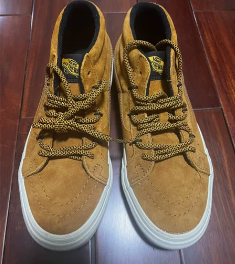 VANS中帮男鞋女鞋休闲鞋棕黄色SK8 M...