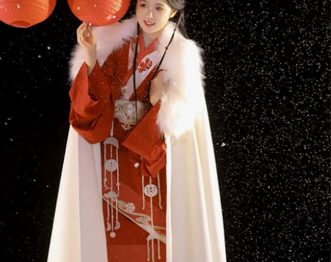 池上月韶华曲裾拖尾直裾绣花纱衣汉元素女国风...