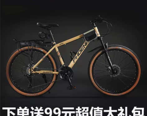 凤凰自行车 牌山地男式新型变速单车公路24...