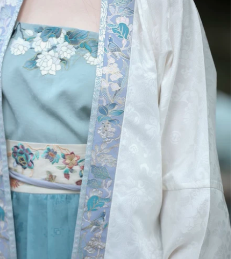 ?明镜华服【琉月】米白色织金领缘飞机袖 衣...