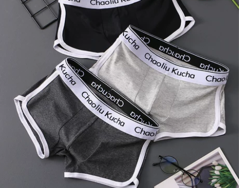 新款纯棉男士内裤学生中腰运动裤青年舒适透气...