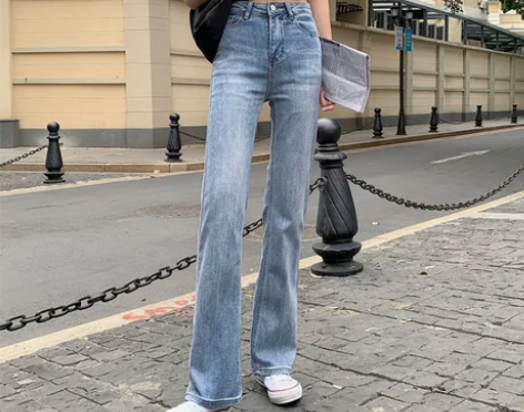 夏天薄款直筒阔腿裤子夏季2021年新款高腰...