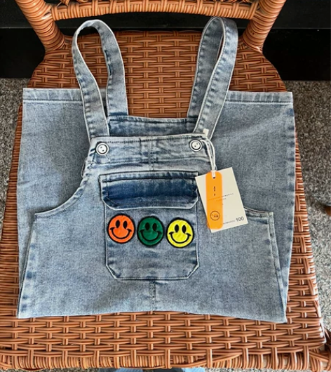 100码软牛仔带弹力薄牛仔七分牛仔背带裤，...