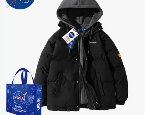 NASA官网羽绒棉服男秋冬季款棉袄加绒加厚...