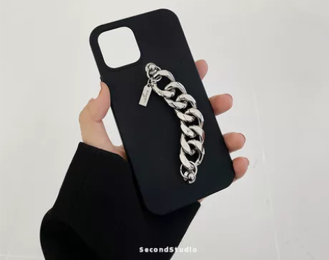 气质iphone12promax金属链条手...