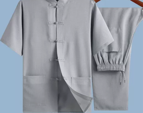 唐装男中老年夏季短袖套装爸爸装中国风汉服休...