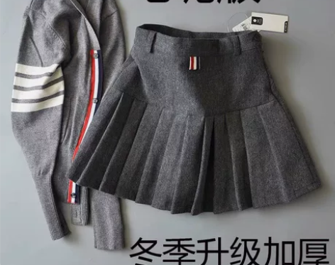 秋冬新款TBB百褶裙短裙女2022学院风加...