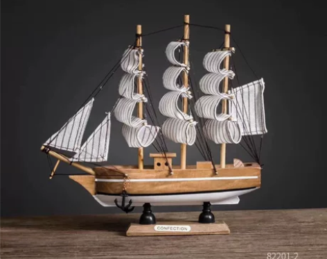 创意帆船模型一帆风顺家居客厅装饰品摆件酒柜...