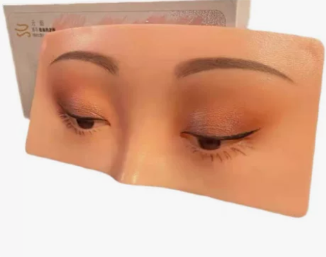 新手化妆练习假脸涂画眼影初学仿真皮纹眉眼线...