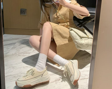 小码女鞋32单鞋厚底332帆布鞋百搭小白鞋...