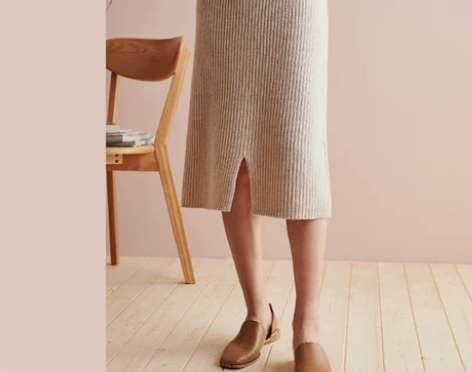 ?针织半身裙秋冬女中长款高腰气质包臀裙A字...