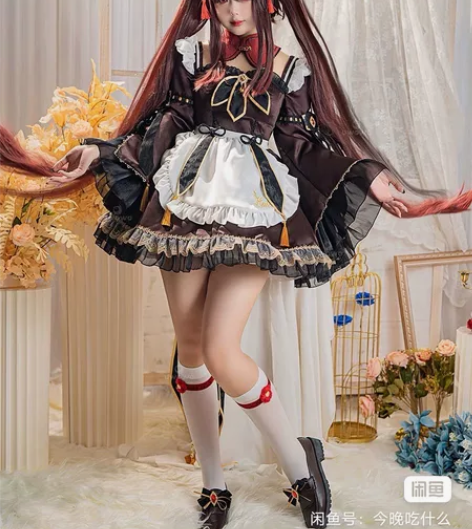 悠窝窝uwowo胡桃女仆cos s码 袜子...