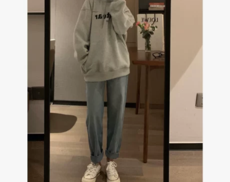 VEEE 你们期待了很久 经典水洗蓝高腰哈...