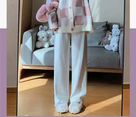 全新 雪尼尔麦穗阔腿裤2022新款女秋冬品...