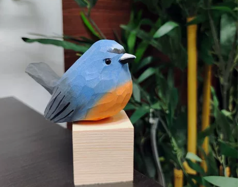 纯手工木雕肥啾鸟实木家居摆件闺蜜生日礼物创...