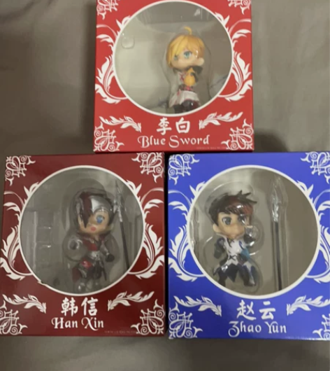 王者荣耀全新无拆封手办,赵云、李白、韩信3...