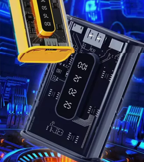 【捡漏】透明迷你20000毫安自带线充电宝...