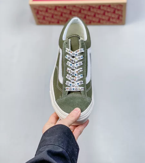 VANS范斯Style 36黑白小花鞋带男...