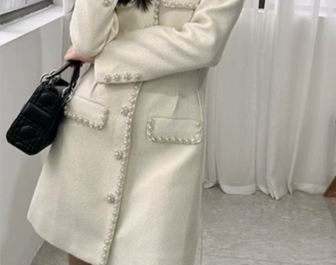 一眼惊艳!GANLING法式小众纯色珍珠扣...