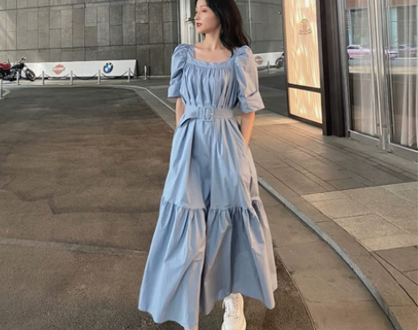 初恋系裙子仙女超仙甜美法式休闲连衣裙显瘦温...