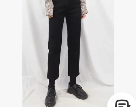 大码黑色直筒牛仔裤女秋冬新款胖妹妹适合胯大...