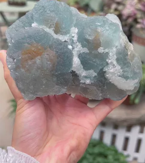 上堡萤石，黄心蓝萤石 产地：上堡苹果手机原...