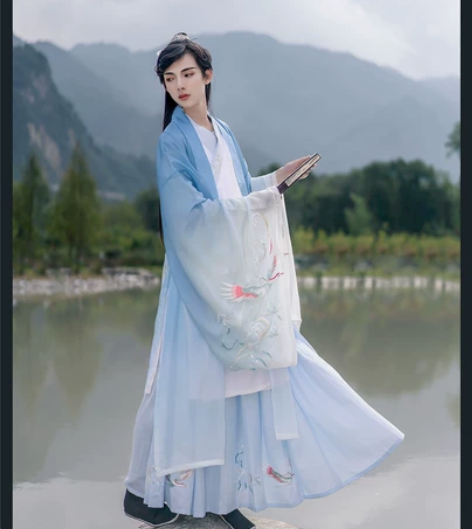 如梦霓裳汉服女装情侣装大袖衫亥猪生肖刺绣花...