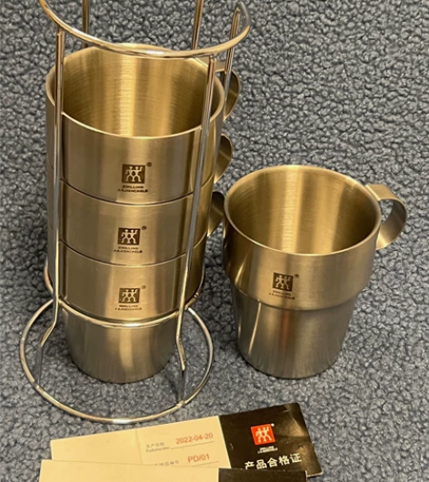 特价清仓！捡漏包邮！！！双立人不锈钢套装杯...