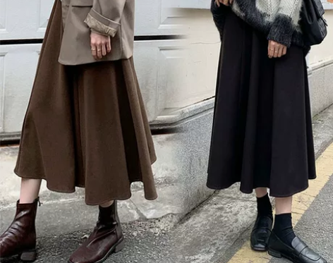 大码女装胖妹妹显瘦长款毛呢a字裙胖mm20...
