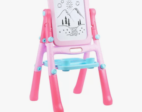 儿童玩具画架女孩黑板支架式家用画板磁性双面...